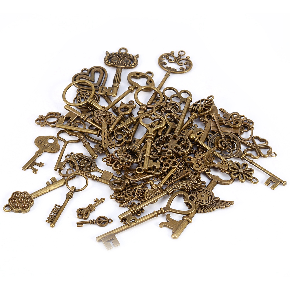 LYUMO Vintage Keys,69pcs Assorted Antique Vintage Bronze Skeleton